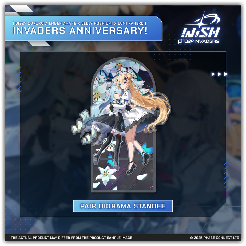 Invaders WISH Second Anniversary 2025 - Jelly Hoshiumi & Lumi Kaneko Character Pair Diorama Standee