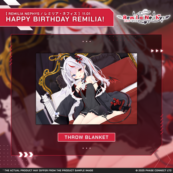Remilia Nephys『レミリア・ネフィス』Birthday 2025 Celebration - Throw Blanket
